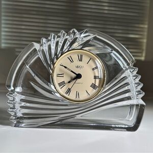Mikasa Glass Clock 7.5” long 5.5” tall 2” deep